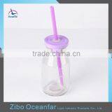 Transparent Soy Milk Bottle High Quality Mini Glass Bottle Coconut Milk With Colored Lid thumbnail-4