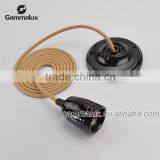 E27 Ceramic Ceiling Rose Light Holder,Colourful Porcelain Lamp Cord Set Quality Choice thumbnail-2