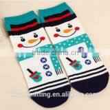 Snowman and Bear Pattern Custom Thick Winter Unisex Sock thumbnail-2