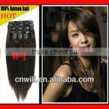 Fashion 9 Pieces Mixed Color Remy Clip in Hair Extension
