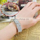 Lovely Bracelet Elegant Crystal Wristband Bangle Cuff Womens Chain Bling Hand thumbnail-3