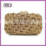 Gold Crystal Rhinestone Elegant Wedding Diamante Ladies Clutch Evening Bag (88161A-GG) thumbnail-1
