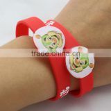 Cartoon silicone bracelet for kids / children silicone rubber wristband