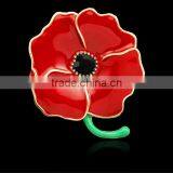 2015 New Rhinestone Crystal Poppy Flowers Brooch Princess Kate Rhinestone Poppy Brooch