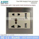 Good Quality Electrical Socket Extension 13A Universal Wall Socket Dual 2.1A 2.4A USB Socket Outlet thumbnail-1