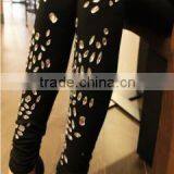 Leggings With Crystal Decoration Girls Hot Leggings , Summer Slim Leggings thumbnail-1