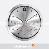 DEHENG 14 Inch Aluminum Wall Clock With Thermometer/Hygrometer Wholesale thumbnail-1