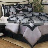 7Pcs Two-Color Flocking Comforter Set