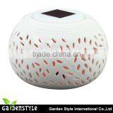 white Hollow design high power led lamp sun jar Ceramic Decoration lighting