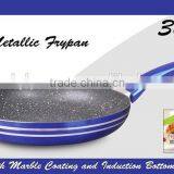 Non-Stick Stone Coated Marble Fry Pan Frypan Set Blue Golden Black
