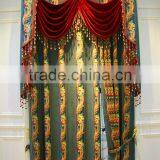 Antique Style Embroidered Organza Fabric Living Room Colorful Curtains With European Style Valances thumbnail-1