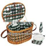 Woven Willow Picnic Basket Square Sahbaped ,fully Lined thumbnail-1