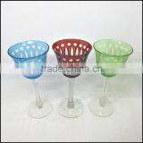 6 oz -12 oz Green Series Hand Cut Home Daily Used Wine Glass With Polished Blue Stem thumbnail-4