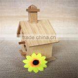 Houseshaped Bird Nest Wood Bird Nest Wood Swallow Bird Nest for Double Round Wood Window thumbnail-4