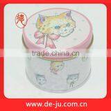 Pink Flat Cover Small Size Deep Empty Printed Tin Box thumbnail-1