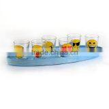 2016 Cute Emoji Shot Glass With Wooden Tray thumbnail-1