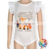 Wholesale Boutique Clothing Kids Body Suits Flutter Sleeve Summer White Baby Leotards Romper Kids Bodysuit thumbnail-1