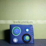 Best Selling Products Polyester Ticket Cover cd Case Wool Fabric Business Card Wallet With the Button Circles Manufacture thumbnail-1