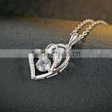 Sterling Silver Forever Lover Heart Pendant Necklace For Women thumbnail-2