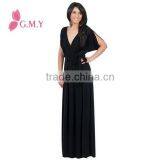 Women's Batwing Deep V-neck Dolman Sleeve Maxi Dresses Elegant Abendkleider Lang thumbnail-2