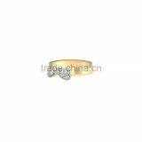 Two Tone Plated Latest CZ Studded Double Heart Ring thumbnail-1