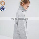 Cotton Polyester High Neck Sweatshirt Fleece Hoodies for Women thumbnail-2