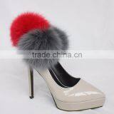 Myfur Custom Stylish Real Soft Fox Body Fur Pom Pom Accessory For Lady Shoes thumbnail-2