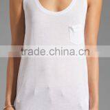 Loose Pocket Tank in White thumbnail-3