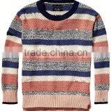 Stripe Crew Neck Boys Pullover Sweater Design thumbnail-1