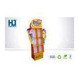 Cute Boutique Cardboard Magazine Display Stand For Advertising Flat Packed