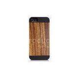 Handmade Zebra Wood and PC IPhone 5 Wooden Back Protection Case Shock Resistant thumbnail-1