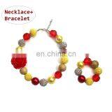 Baby Girl Necklace + Headband 2pcs Set Halloween Thanksgiving Candy Color Kids Bubble Beads Set Gift thumbnail-1