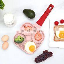 Wholesale Pink 4 Cups Pancake Pan Aluminum Egg Cooking Pan Egg Frying Pan With Nonstick Coating thumbnail-2