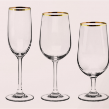 Gold Rimmed Champagne Flutes Red Wine Glass Crystal Toasting Glasses Goblet Design Wedding Cup thumbnail-3