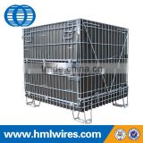 Galvanized stacking wire foldable mesh container