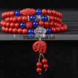 6mm 108 Beads Bracelets Cinnabar Red Bracelet Mala Necklace thumbnail-4