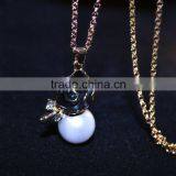 Rose Pearl Jewelry Sets Silver Plated Pendant Neckalce & Earrings Set For Women thumbnail-4