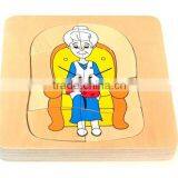 New Style Grandma & Grandpa 5 Layer Puzzle OEM Educational Wooden Kids Toys Puzzles MDD-1102 thumbnail-2