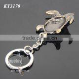 Three-dimensional Tortoise Shaped Zinc Alloy Plated Bronze Metal Sea Green Turtle Keychain thumbnail-3