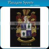 Bullion Wire & Silk Thread Hand Embroidered Family Crest Teeter Badge Emblem