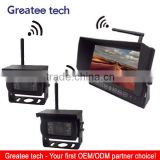 7 inch wireless car rearview camera system with 2 wireless ccd camera