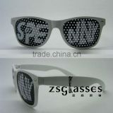 wholesale custom design funny sunglasses with logo on lenses /sun shades pinhole sunglassesOEM/custom logo pinhole sunglasses