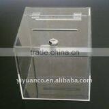 Custom Acrylic Clear Donation Box With Lock thumbnail-1