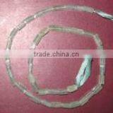 Grenn Aventurine Square Tube Gem Beads. thumbnail-1