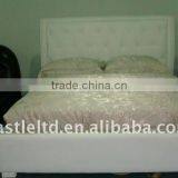 Leather Upholstered Bed and Bedding thumbnail-1