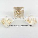 Crystal Quartz 5 Element Engraved Pyramid