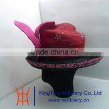 Wholesale Church Hat For Ladies Red/Black BM-5013 thumbnail-3