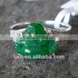 Hot Sale Picturesqueness 18K Gold Diamond Jade Stone Ring