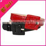 Fashion Black&Red Croc Leather Wide Woman Dress Belt thumbnail-1