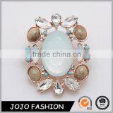 New Fashion Women Natural Stone Brooch Pins With Crystal Brooches Pendant thumbnail-1